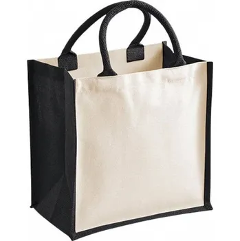 Westford Mill Barevná jutová taška nejen na potisk 14 l Barva: Černá, Velikost: 30 x 30 x 19 cm WM421