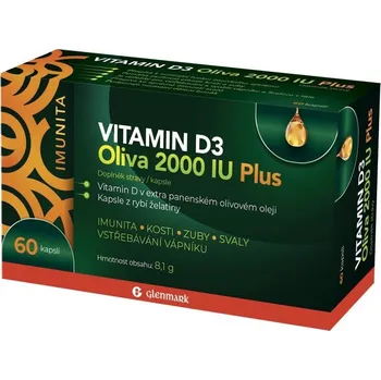 Glenmark Vitamin D3 Oliva 2000 IU Plus 60 cps.