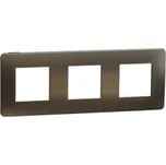 Unica Studio Metal NU280653M Rámeček trojnásobný, Dark Aluminium/Černý, Schneider Electric
