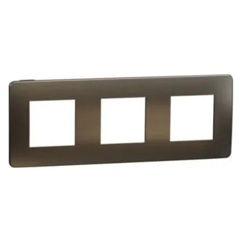 Elektroinstalační materiál Unica Studio Metal NU280653M Rámeček trojnásobný, Dark Aluminium/Černý, Schneider Electric