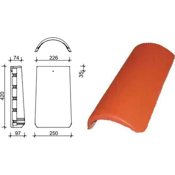 betonová krytina Terran Hřebenáč RUNDO EVO mocca