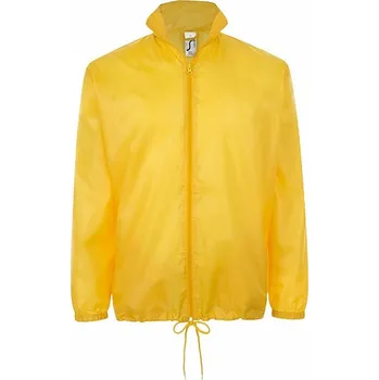 Pánská bunda Základní lehká větrovka Sol's kapucí v límci a kapsami na zip Barva: Zlatá, Velikost: L L01618