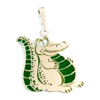 Přívěsek Stříbrný přívěsek krokodýl - 2PA0974 (Stříbrný barevný krokodýl)