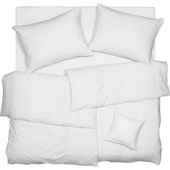 Povlečení SCANquilt povlečení KLASIK fragments bílošedá 140 x 220/70 x 90 cm