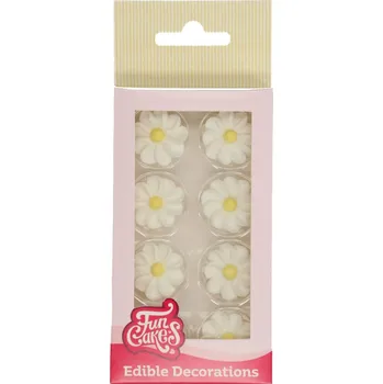 Jedlá dekorace na dort FunCakes Cukrová dekorace kopretiny 2,6 cm 16 ks