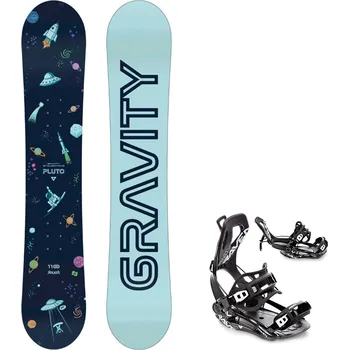 Snowboard Gravity snowboards Snowboard komplet Gravity Pluto 23/24 junior + vázání Fastec FT360 black Velikost: 100 cm, Velikost vázání: S