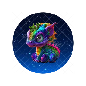 Jedlá dekorace na dort DUHOVÝ DRÁČEK, VARIANTA Jedlý papír 1780