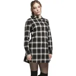 Kostkované bavlněné košilové šaty Urban Classics Barva: černá - bílá, Velikost: XS