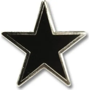 Hvězda 15mm (pin) - černá