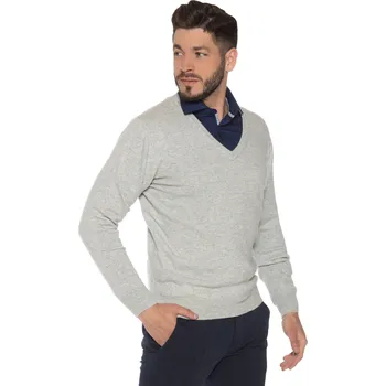 Pánský svetr Duuree.cz Kašmírový svetr Cristiano Barva: Světle šedá, Velikost: M