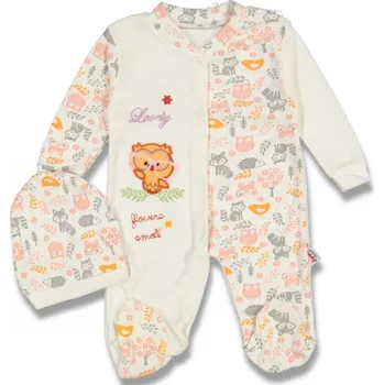 Kojenecký overall Kojenecký overal a čepice Sovička 74