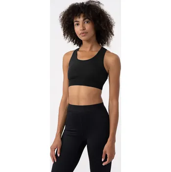 Podprsenka 4F 4FAW23USBAF077 DEEP BLACK Dámská sportovní podprsenka US M