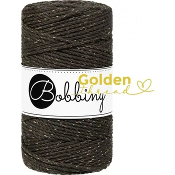Příze Bobbiny bavlněná šňůra na macramé 3ply REGULAR GOLDEN espresso