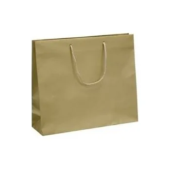Papírová taška Gold 320x130x290 mm s pletenou šňůrkou