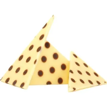 Jedlá dekorace na dort Dortisimo Čokoládová dekorace Trojúhelníky bílé s puntíky (20 ks)