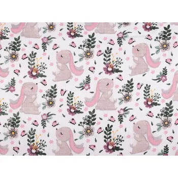 Bavlněná plenkovina / mušelín králík, barva (256T) bílá