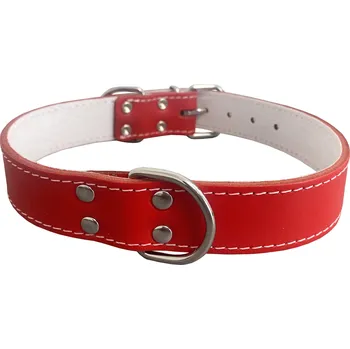 Obojek pro psa BAFPET Kožený obojek podšitý filcem, STELLA - hladká Barva: Červená, Rozměr: 30mm x 60cm /44-54/ 01121