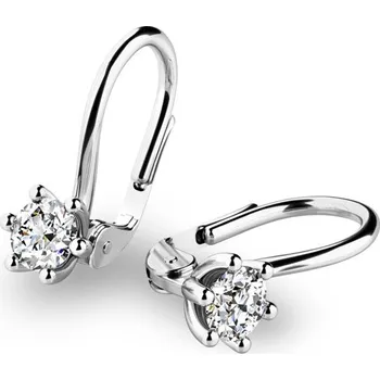 Náušnice Dámské náušnice bílé zlato 585/1000 přírodní diamant 0.310 ct G/SI visací briliantové 10885-B-DIA