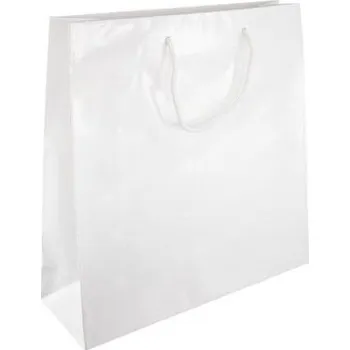 Papírová taška bílá Milano 360x120x400 mm LESKLÁ laminace