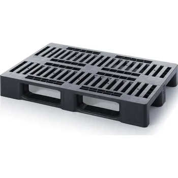 paleta Medium palety bez bezpečnostního okraje 120 x 80 x 15,8 cm, se 3 ližinami - Dopravní černá - materiál: HD-PE-R - MP 1208 OS