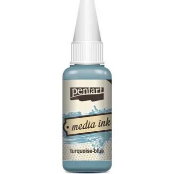 Výtvarná barva Pentart Alkoholový inkoust MEDIA INK PENTART 20 ml TYRKYSOVO MODRÁ
