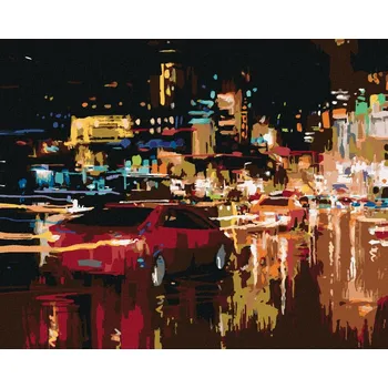 Hračka Diamondi Diamantové malování - OSVĚTLENÉ NOČNÍ MĚSTO Rozměr: 40x50 cm, Rámování: bez rámu a bez vypnutí plátna