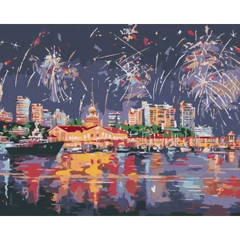 Hračka Diamondi Diamantové malování - OHŇOSTROJ V SOCHI Rozměr: 40x50 cm, Rámování: bez rámu a bez vypnutí plátna