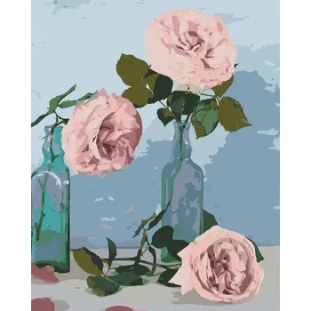 Hračka Diamondi Diamantové malování - TŘI RŮŽOVÉ RŮŽE Rozměr: 40x50 cm, Rámování: bez rámu a bez vypnutí plátna