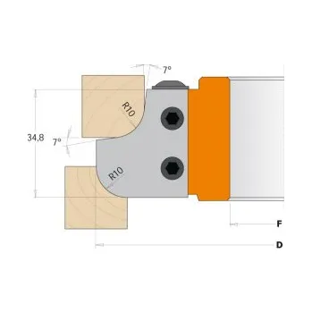 Fréza Nůž pro F612-308 - R6 25x23x2mm F612-90600