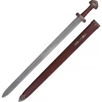 Replika zbraně Deepeka Vikingský meč Eigg, typ D, s koženou pochvou