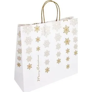 Papírová taška s motivem vločky 360x120x300 mm s krouceným uchem