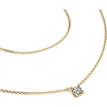 Náhrdelník Dámský náhrdelník žluté zlato 585/1000 přírodní diamant 0.130 ct G/SI briliantem 10828-NH01-ZL délka 42 cm