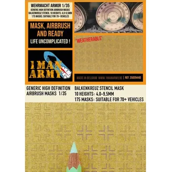 Plastikový model 1ManArmy 1/35 GERMAN Balkenkreuz Stencil Airbrush mask