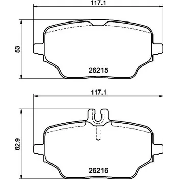 Brzdová destička Sada brzdových destiček, kotoučová brzda HELLA 8DB 355 040-331