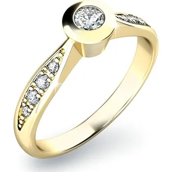 Módní doplněk Zásnubní prsten žluté zlato 585/1000 přírodní diamant 0.168 ct G/SI ZP-10811D-ZL velikost 51