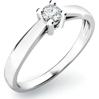 Prsten Zásnubní prsten bílé zlato 585/1000 přírodní diamant 0.110 ct G/SI ZP-10797D velikost 63