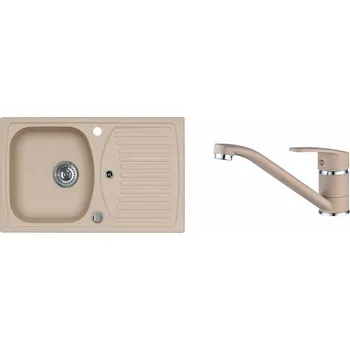 Granitový dřez Alveus RECORD 30 BÉŽOVÁ Set - různé typy baterií Dřez / Set: Set, Baterie: Set Nina