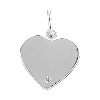 Přívěsek Stříbrný přívěsek srdce se zirkonem