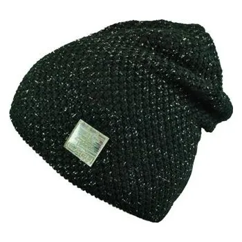 Čepice slabá dětská pletená čepice s lurexem 686 Capu černá velikost 48-50