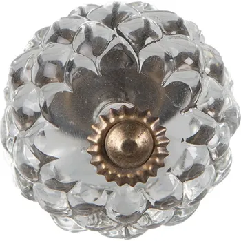 Dveřní kování Transparentní skleněná knopka – 4x4 cm