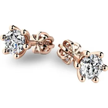 Náušnice Dámské náušnice růžové zlato 585/1000 přírodní diamant 0.310 ct G/SI briliantové 10886-CV-DIA