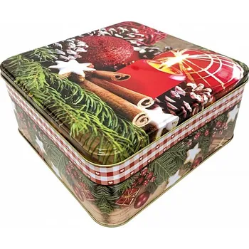 Dóza na potraviny Dóza plech. 16x16x7cm VÁNOČNÍ CUKROVÍ