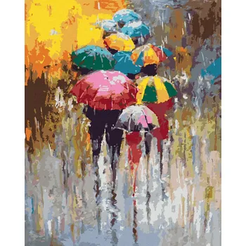 Diamondi Diamantové malování - DEŠTIVÝ DEN Rozměr: 40x50 cm, Rámování: bez rámu a bez vypnutí plátna