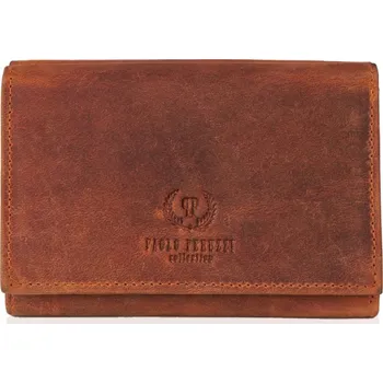 Peněženka Paolo Peruzzi Dámská vintage kožená peněženka PERUZZI s ochranou RFID; koňak