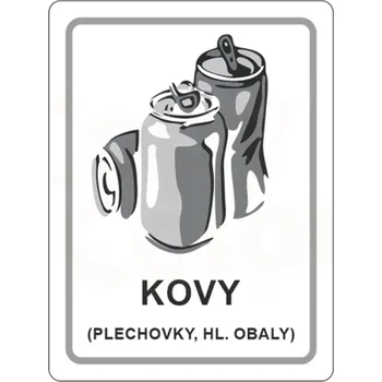 Samolepící etiketa KOVY- Plechovky, hliník - Samolepka na popelnice