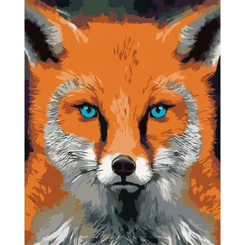 Diamondi Diamantové malování - LIŠKA S MODRÝMA OČIMA Rozměr: 40x50 cm, Rámování: bez rámu a bez vypnutí plátna
