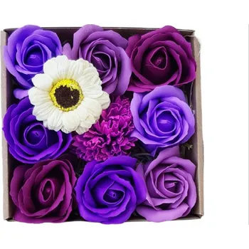 Mýdlo made by ANTEROS Dekorace Mýdlové květy Violet mix v dárkovém boxu