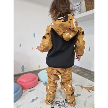 Chlapecké kalhoty Yháček Softshellové kalhoty Yháček, jarní, Lesní zvěř na hořčicové Velikost: 86