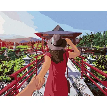 Hračka Diamondi Diamantové malování - ŽENA U CHRÁMU II Rozměr: 40x50 cm, Rámování: bez rámu a bez vypnutí plátna