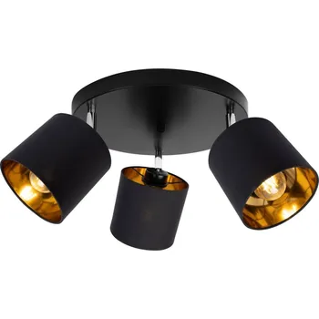 Bodové svítidlo Stropní svítidlo Gama, 3x černé textilní stínítko, (možnost polohování),